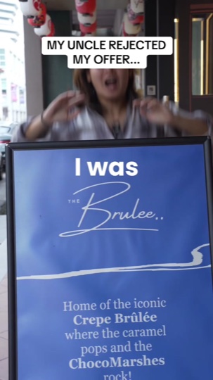 Wiwi outside the shop after her uncle rejected her offer