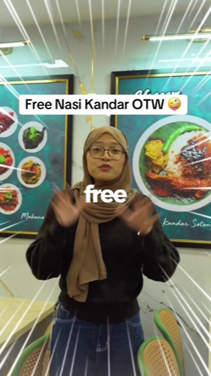 Video announcing the free nasi kandar giveaway on 1 January